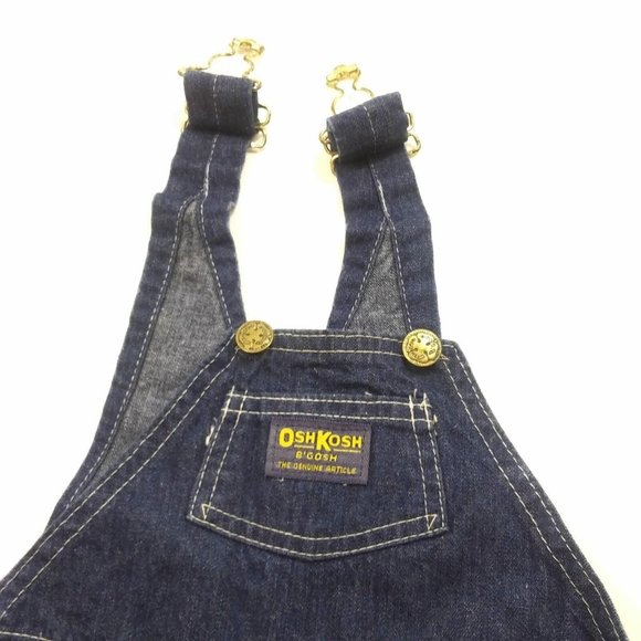 OshKosh B'gosh Toddler Unisex Girls/Boys Strap Overall Short Blue Jeans 12 Month - Picture 3 of 7